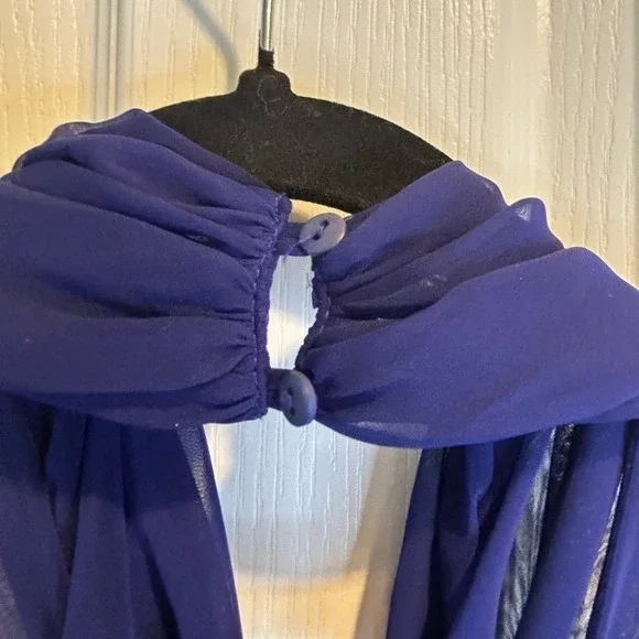 💜”Scott McClintock” Vintage Formal Strapless Dress w/ Brooch Pendant Size 12 - Picture 7 of 15